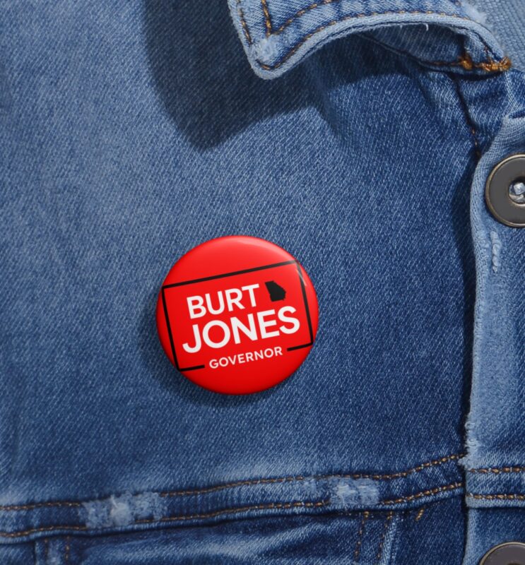 Burt Jones Governor Pin Buttons